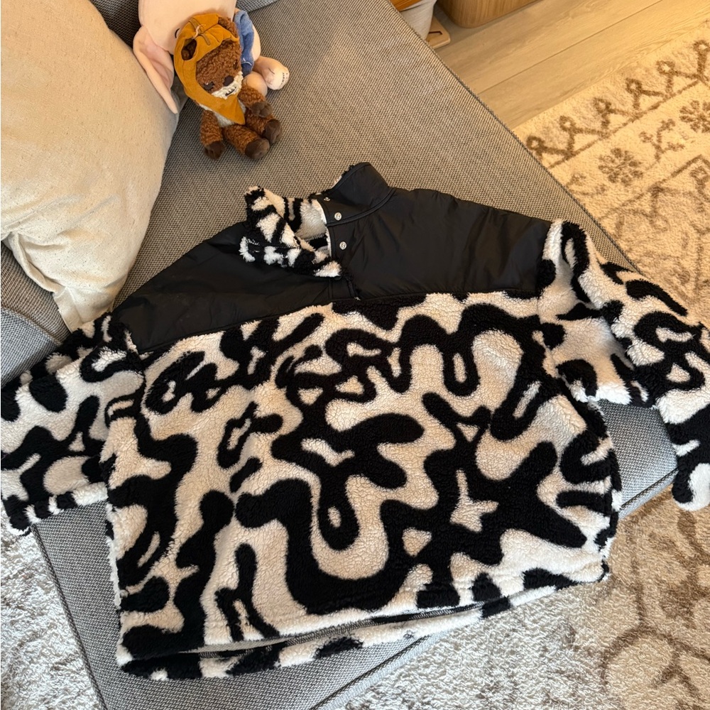 Grayson Threads Black and White Teddy Jacket with Quilted Yoke